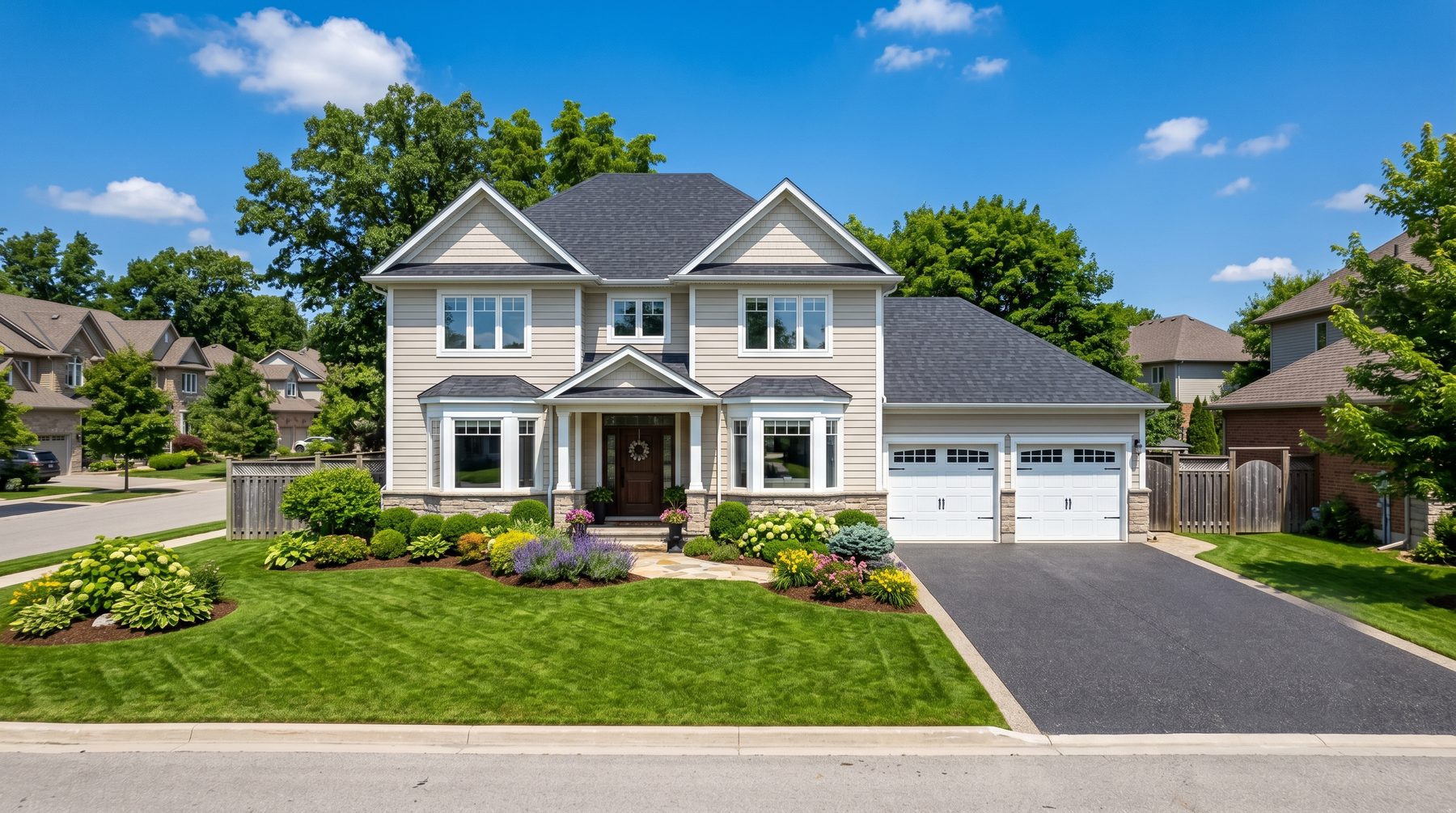 Freshly cleaned home exterior in Barrie, Ontario